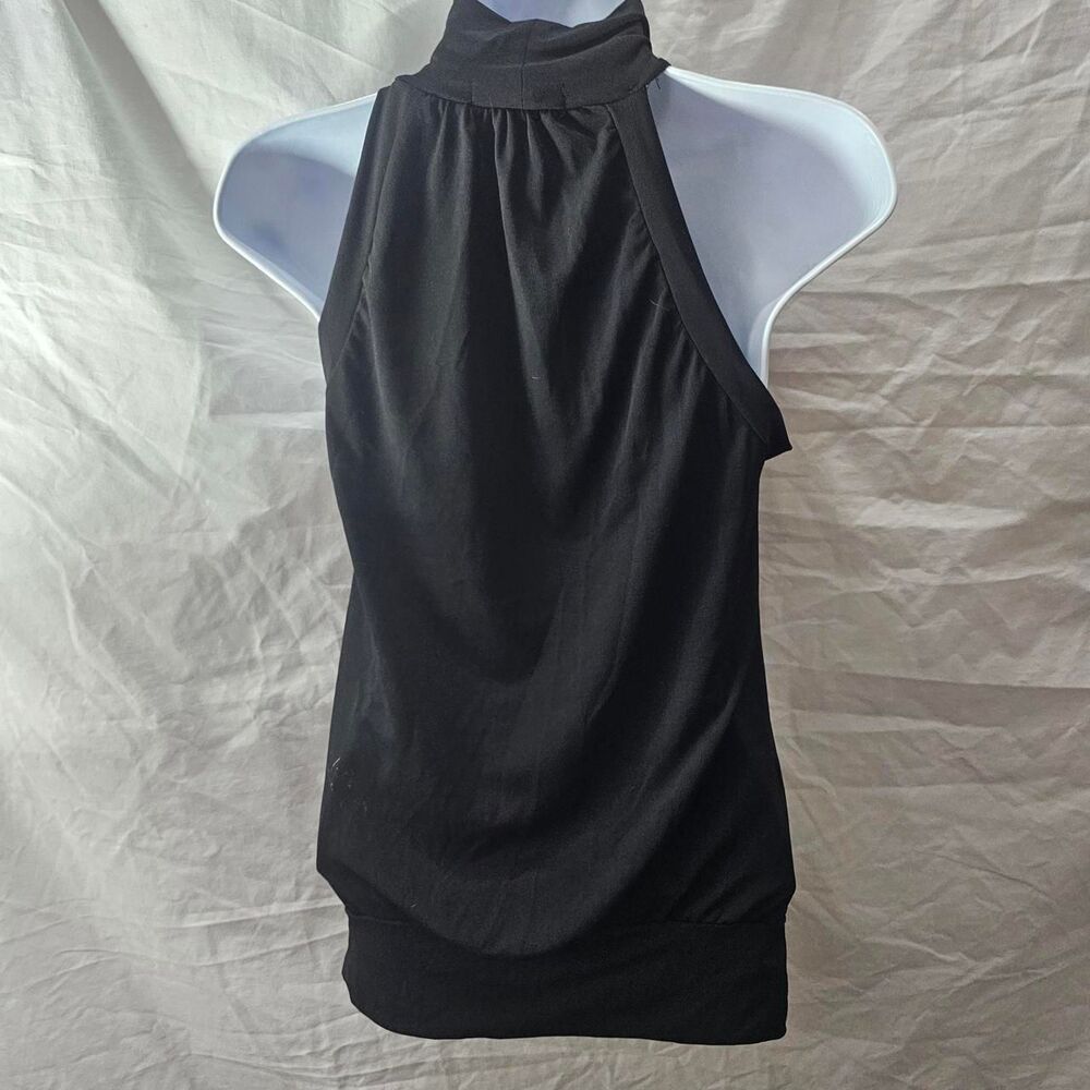 vintage y2k 2000s ruffle bust black Victorian gothic blouse - Picture 3 of 6